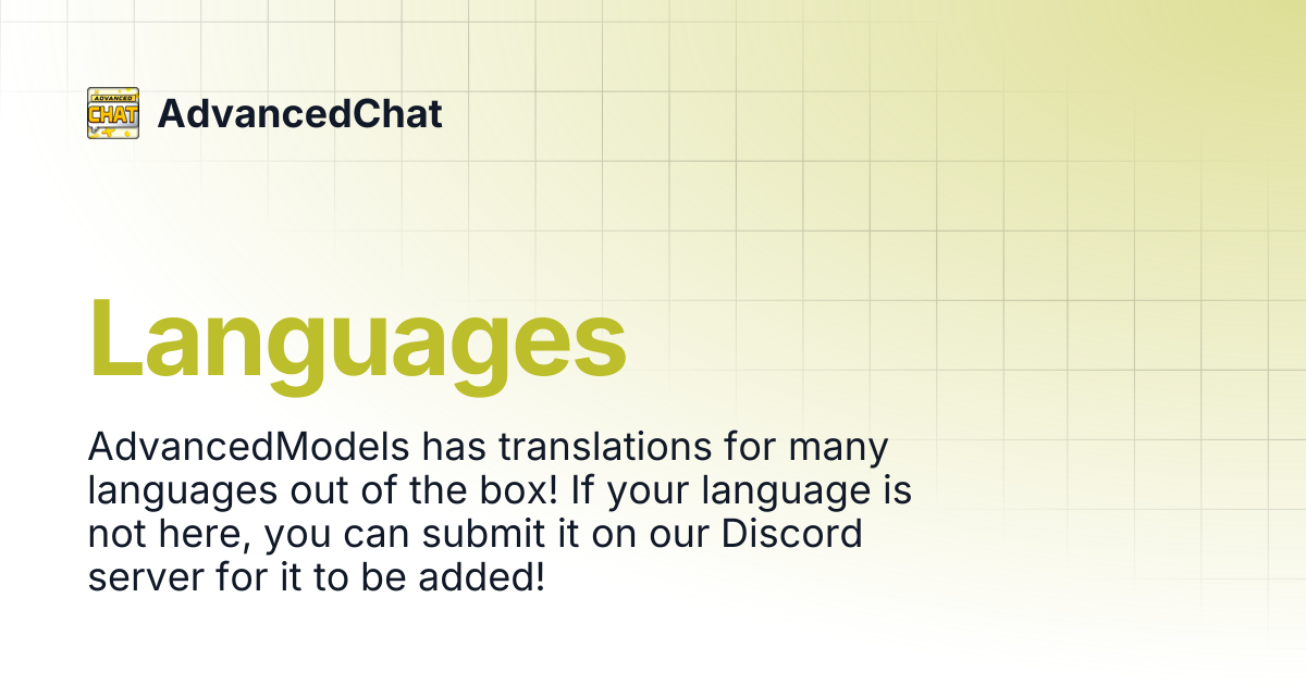 Languages | AdvancedChat